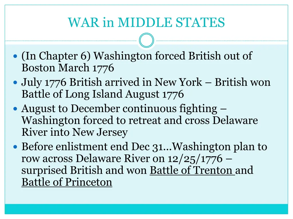 war in middle states