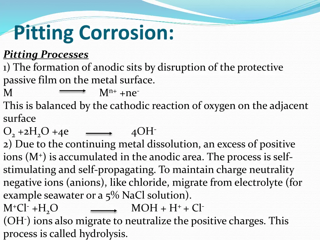 pitting corrosion pitting processes