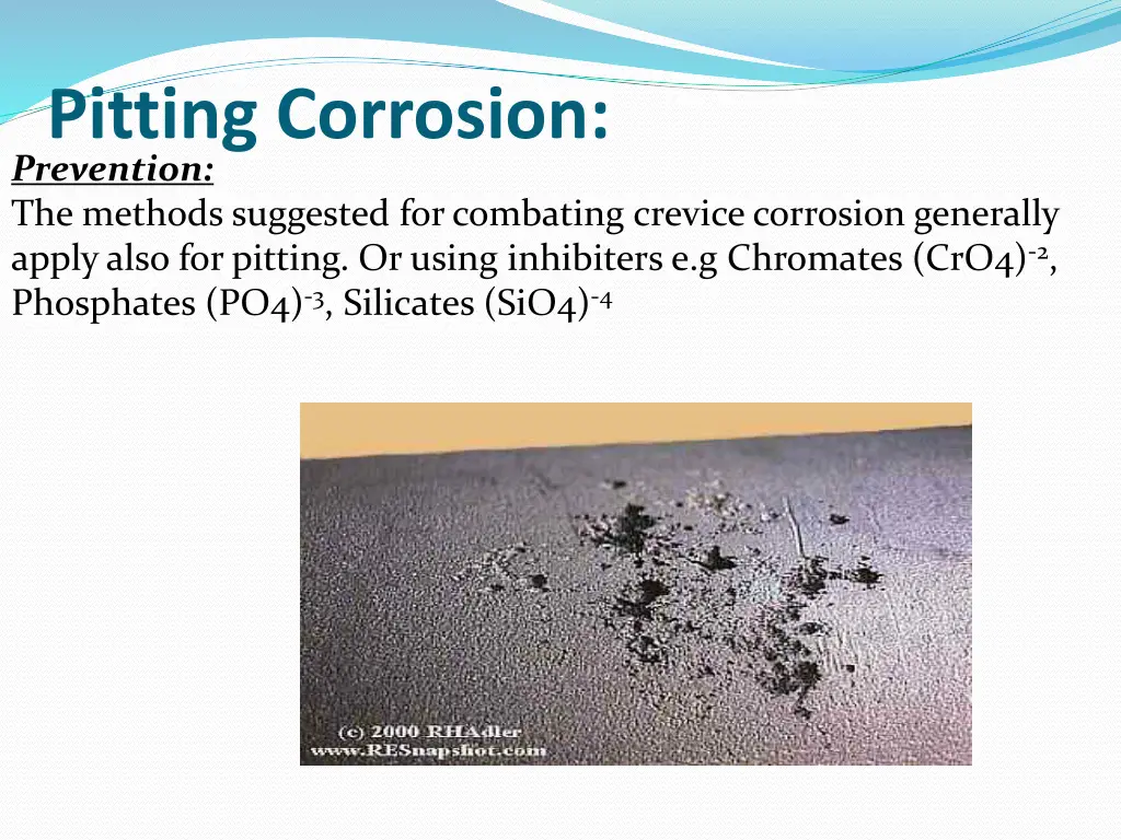 pitting corrosion prevention the methods