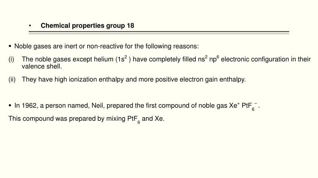 chemical properties group 18