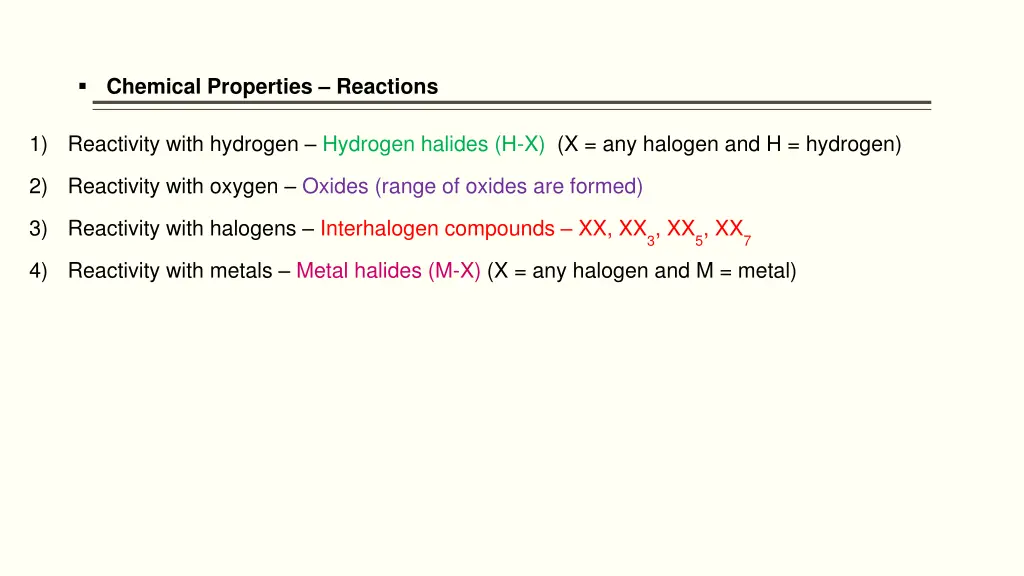 chemical properties reactions 2