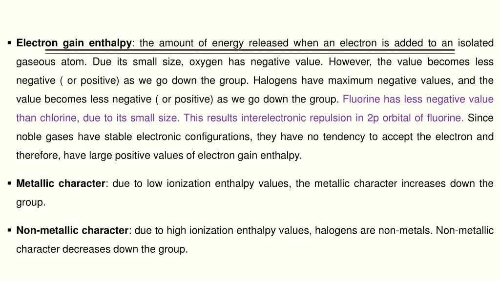 electron gain enthalpy the amount of energy