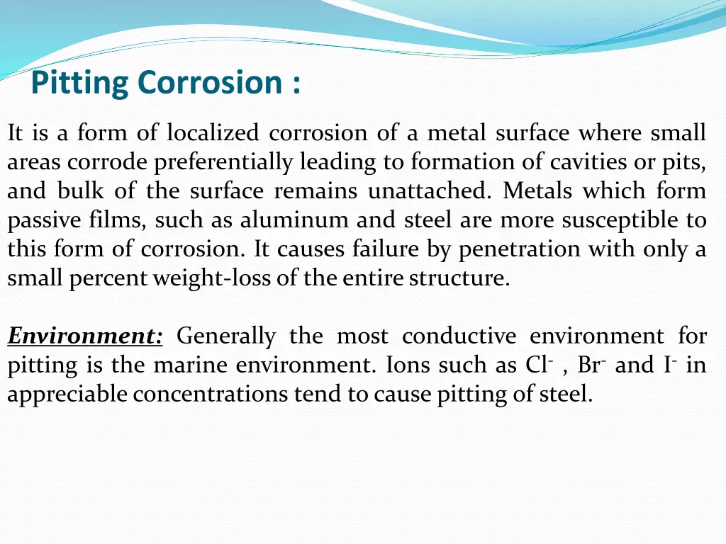 pitting corrosion