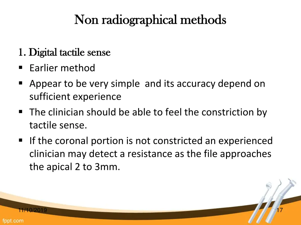 non non radiographical radiographical methods