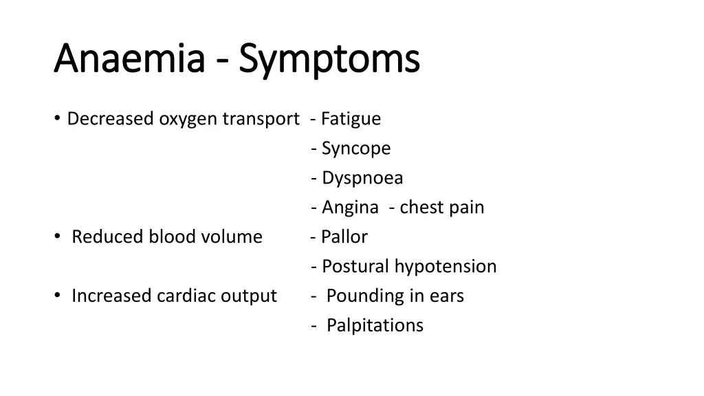 anaemia anaemia symptoms symptoms