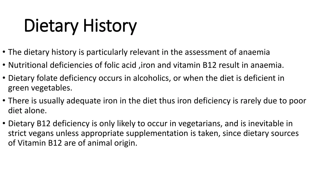 dietary history dietary history