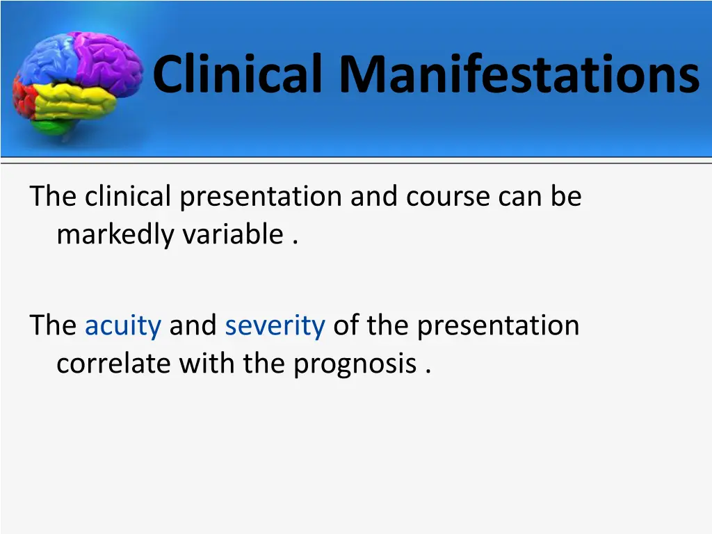 clinical manifestations