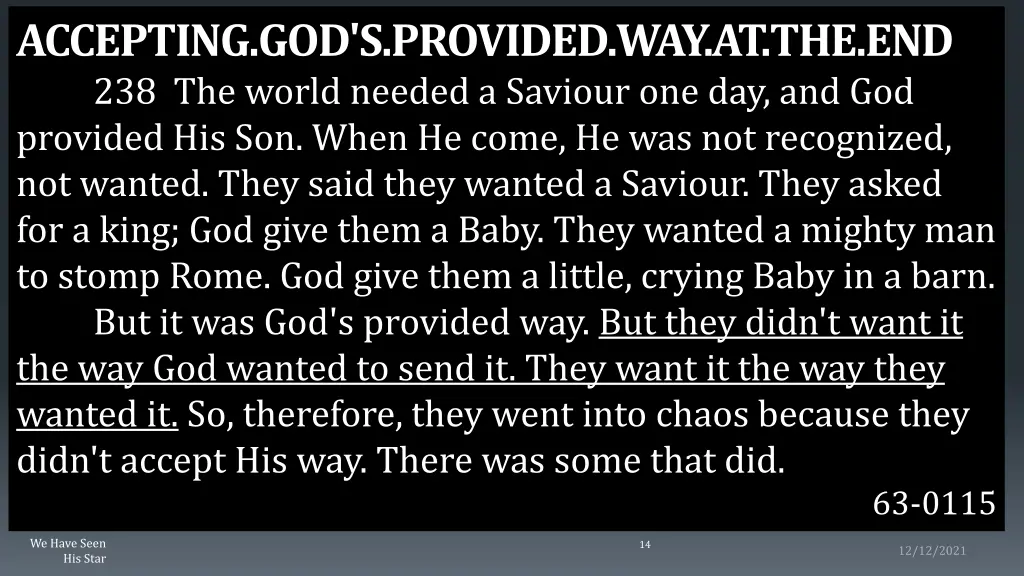accepting god s provided