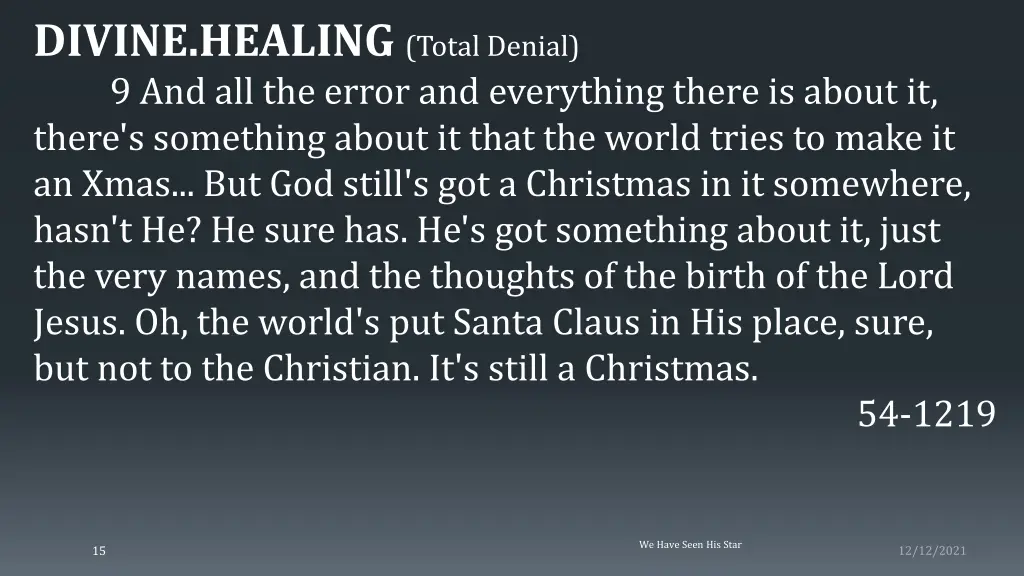 divine healing total denial 9 and all the error
