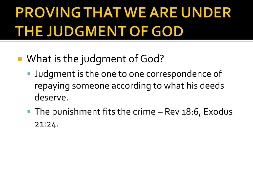 what is the judgment of god judgment
