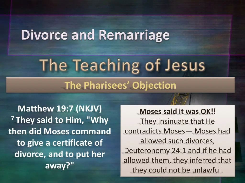the pharisees objection