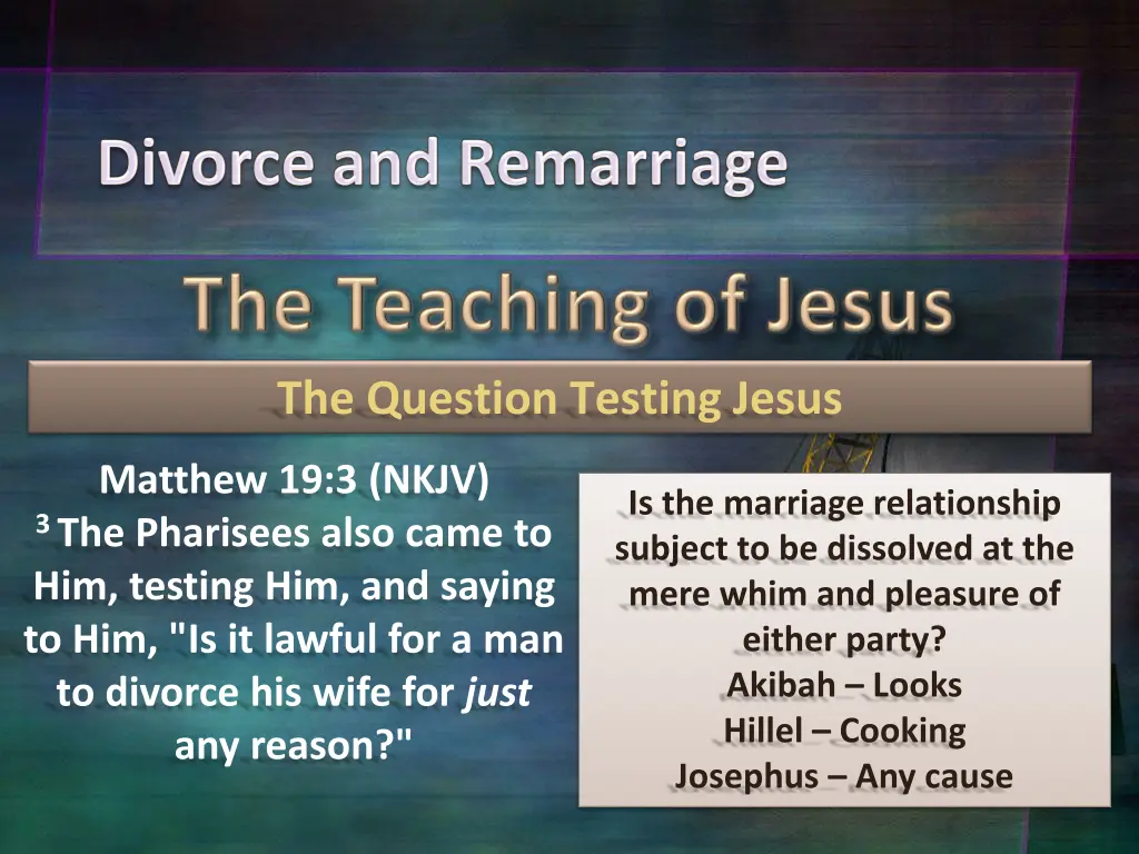 the question testing jesus