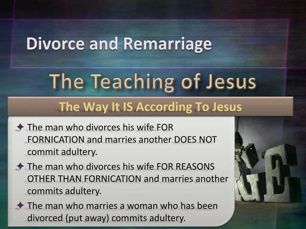 the way it is according to jesus 1