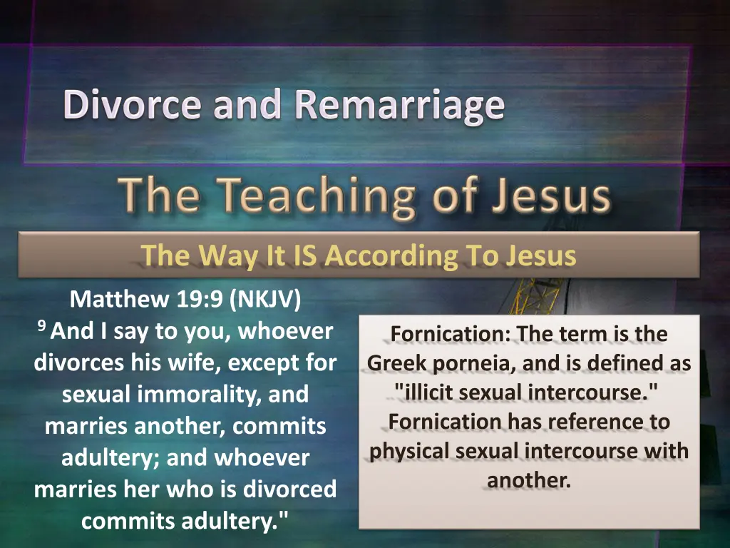 the way it is according to jesus