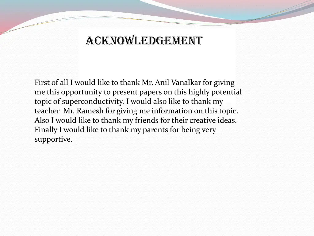 acknowledgement