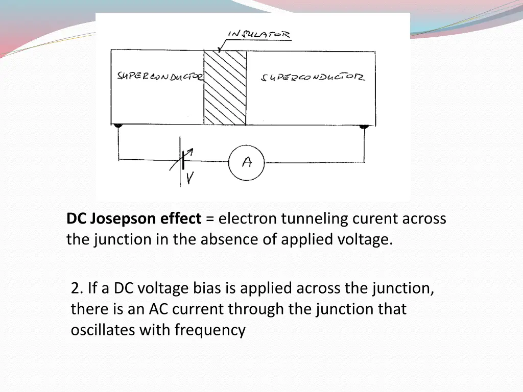 dc josepson effect electron tunneling curent