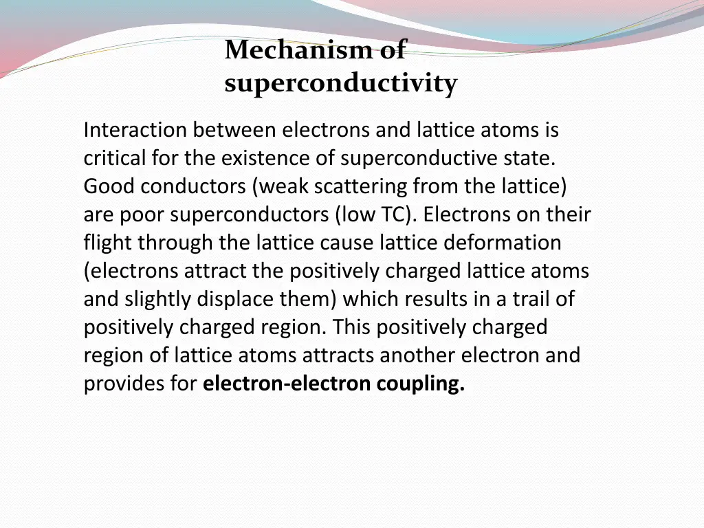 mechanism of superconductivity