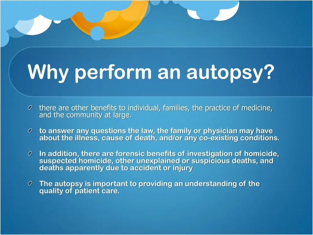 why perform an autopsy 1