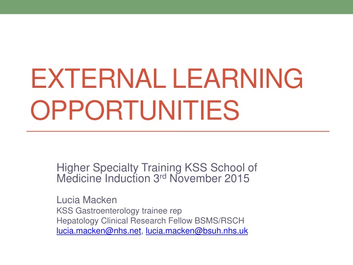 external learning opportunities