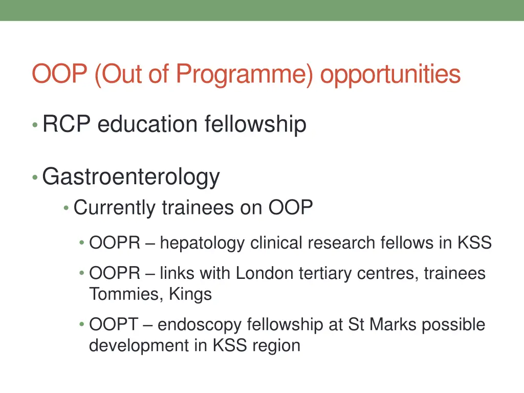 oop out of programme opportunities 1