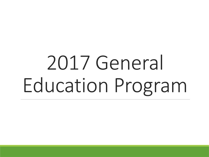2017 general education program