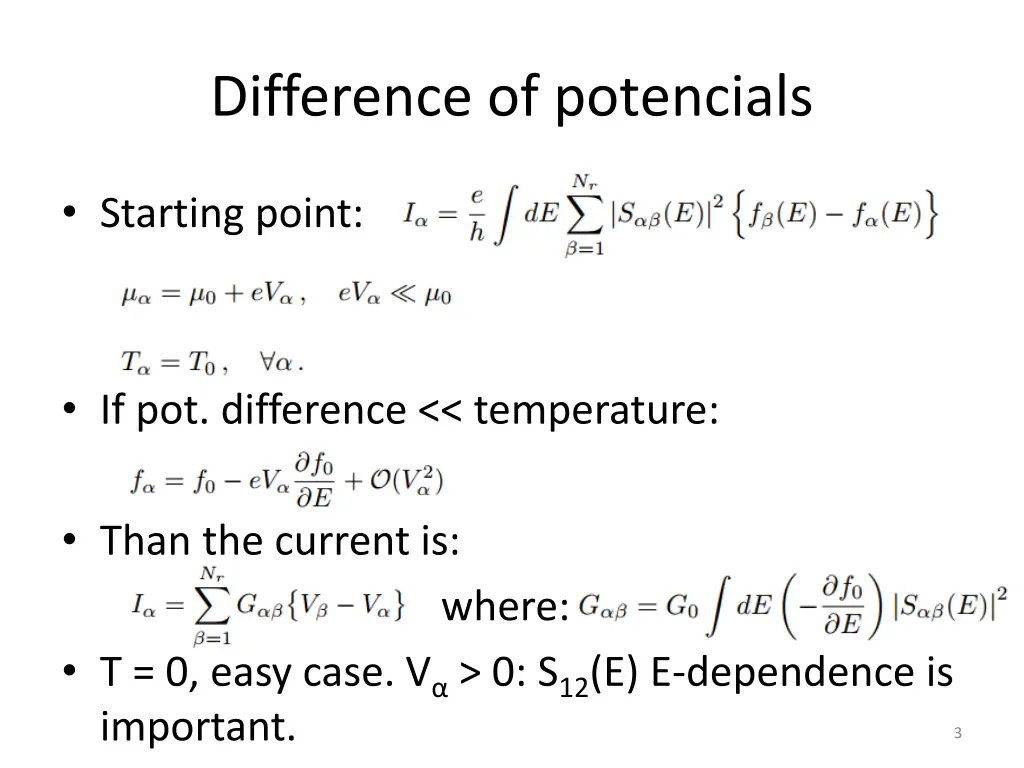 difference of potencials