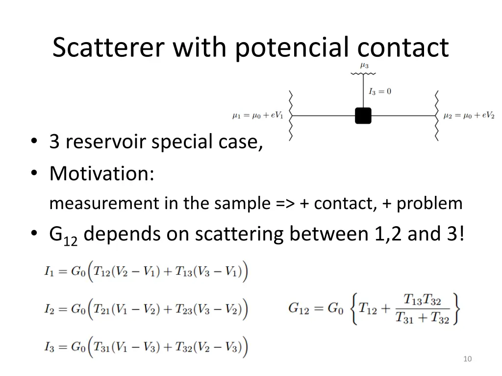 scatterer with potencial contact
