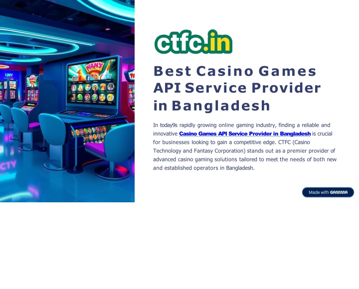best casino games api service provider