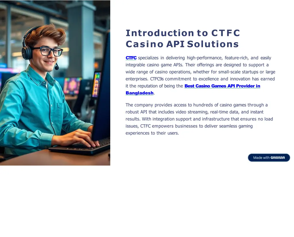 introduction to ctfc casino api solutions