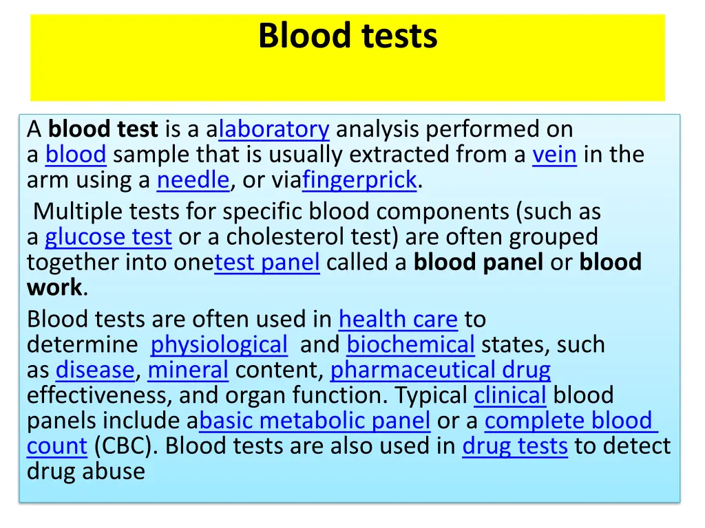 blood tests