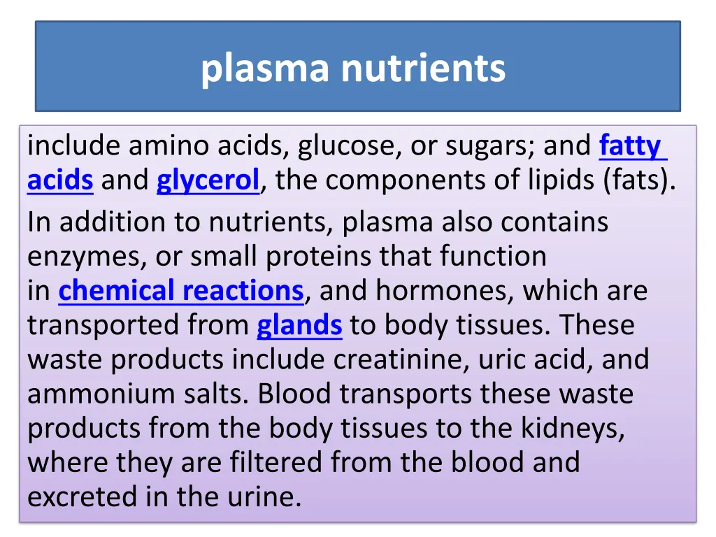 plasma nutrients