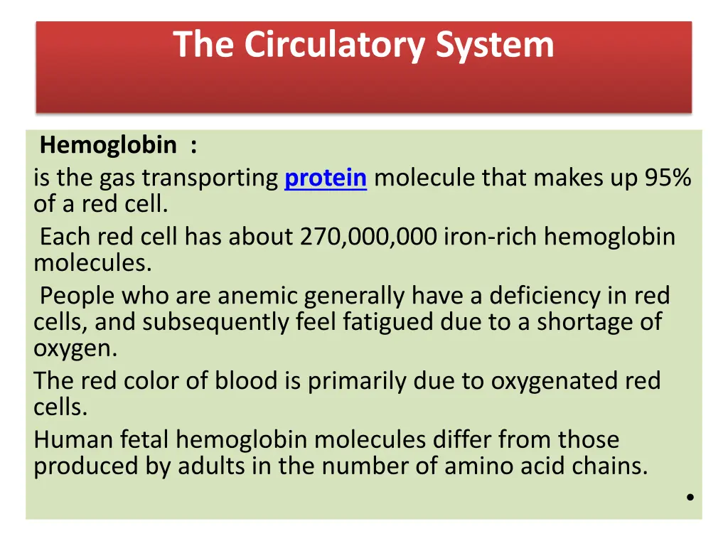 the circulatory system 1