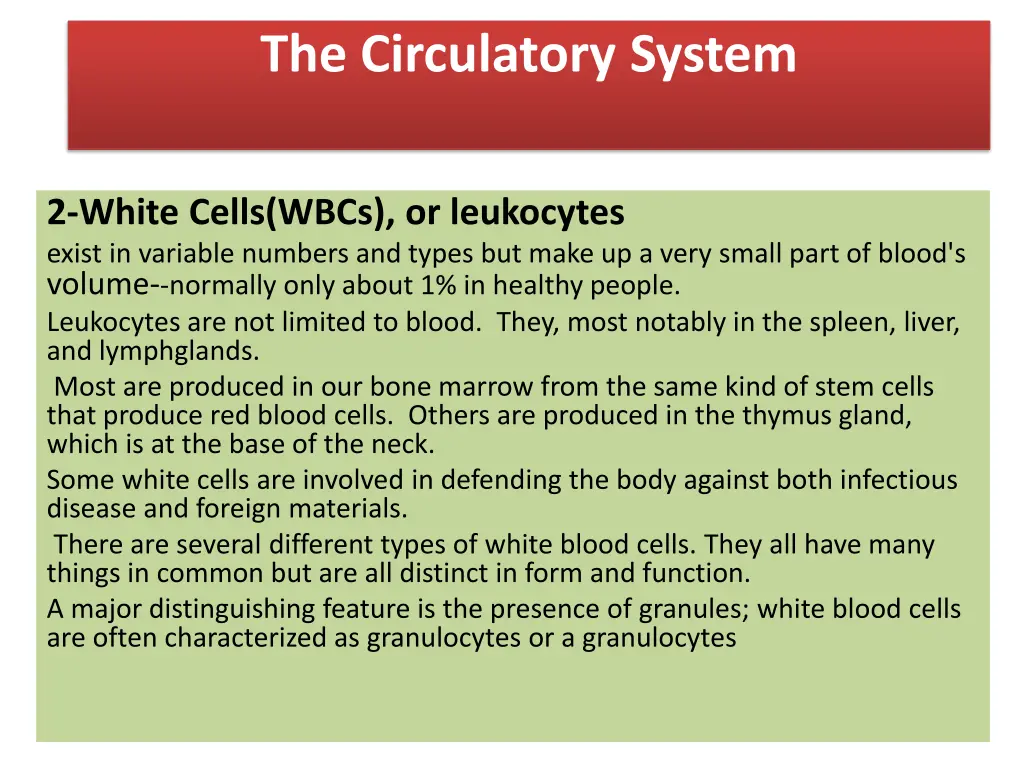 the circulatory system 2