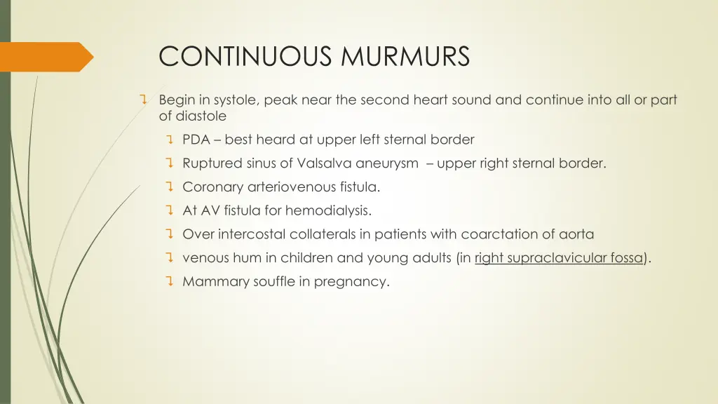 continuous murmurs