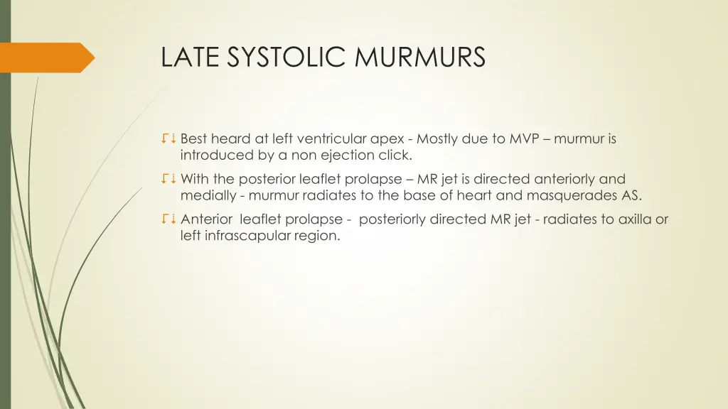 late systolic murmurs