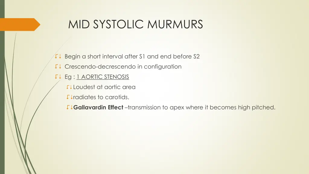 mid systolic murmurs