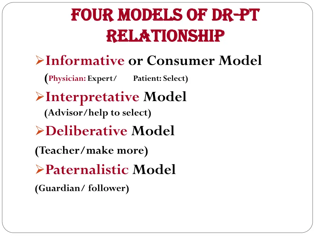 four models of dr four models