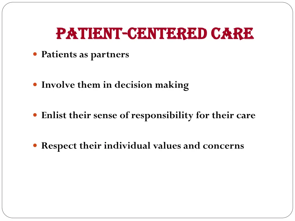 patient patient centered care centered care