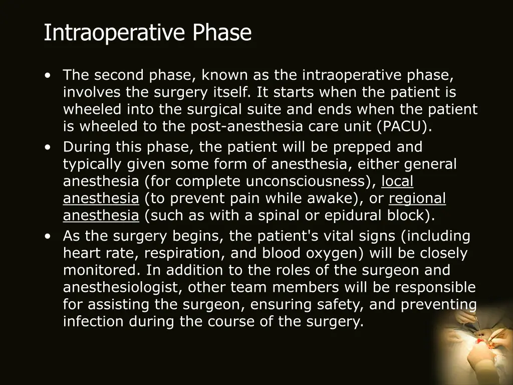 intraoperative phase