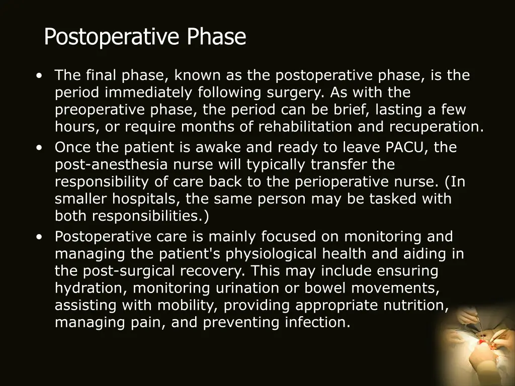 postoperative phase