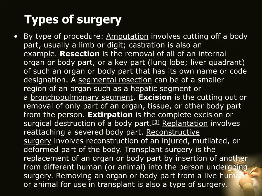 types of surgery 1