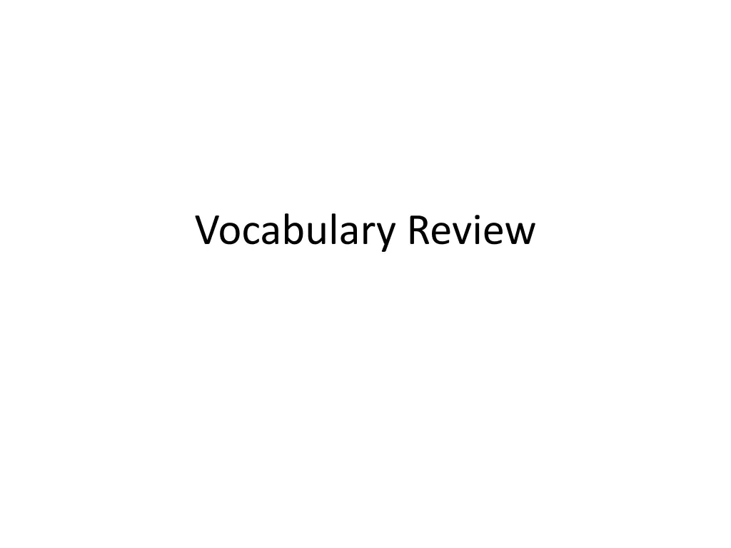 vocabulary review