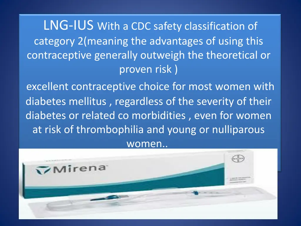 lng ius with a cdc safety classification