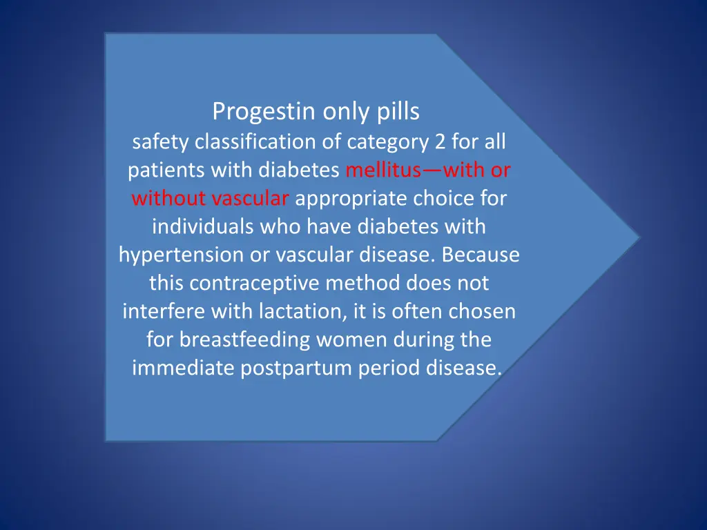 progestin only pills safety classification