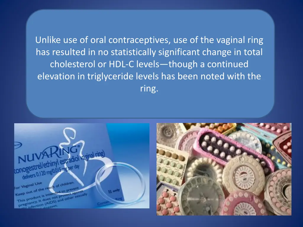 unlike use of oral contraceptives