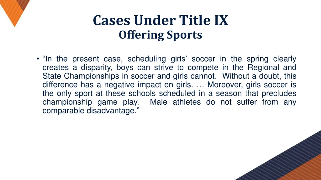 cases under title ix offering sports 3