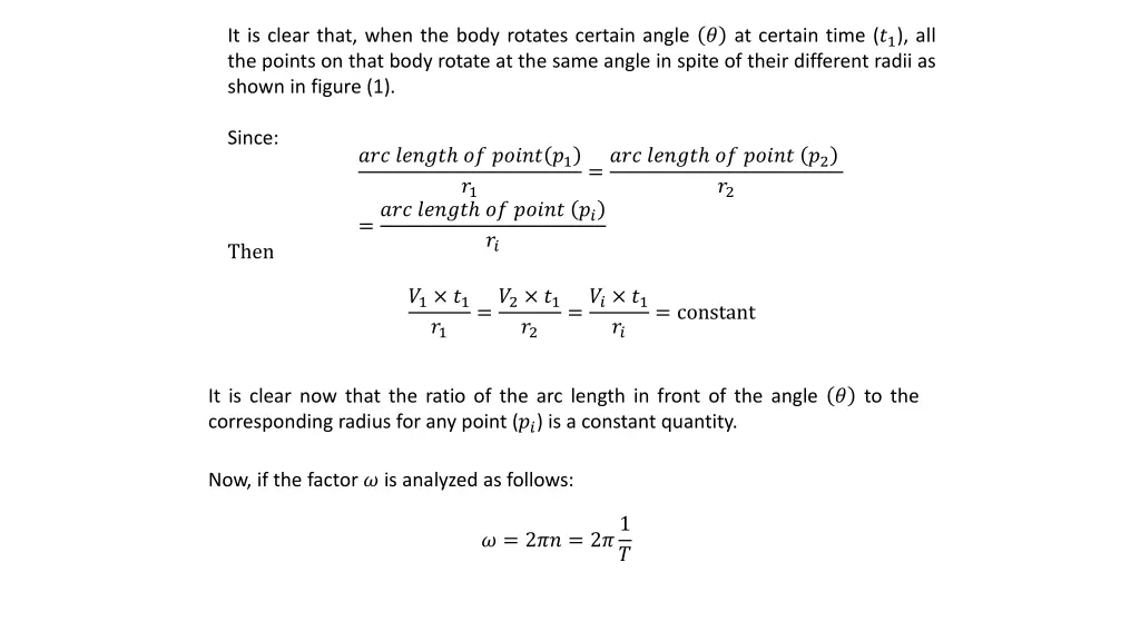 it is clear that when the body rotates certain