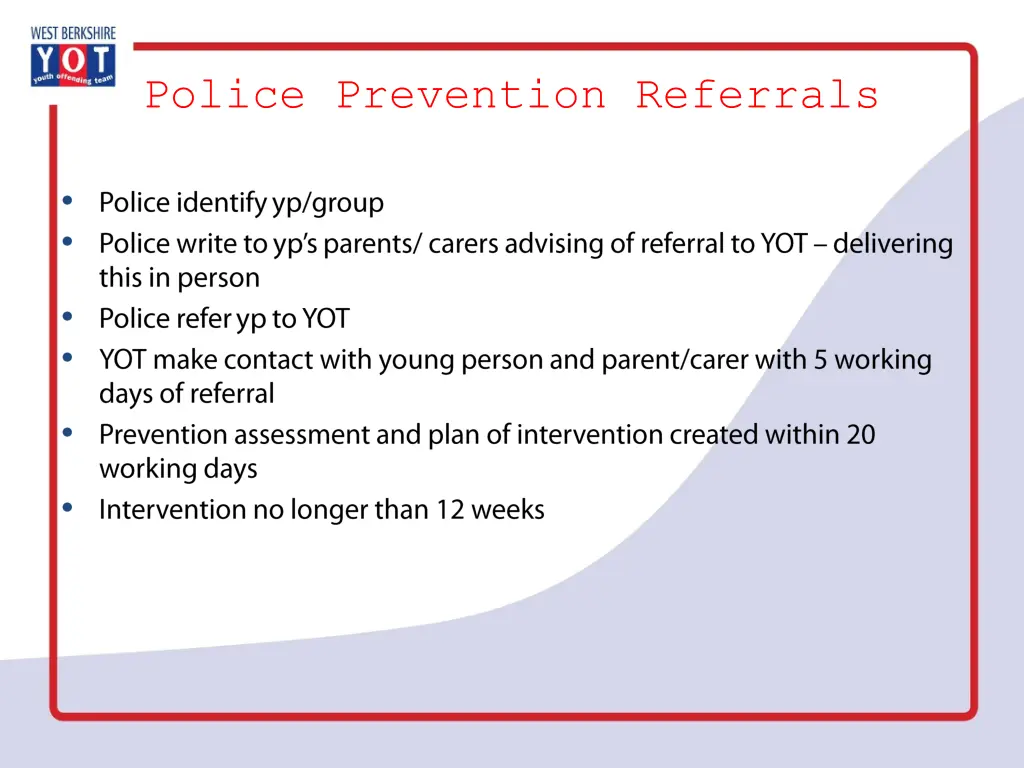 police prevention referrals