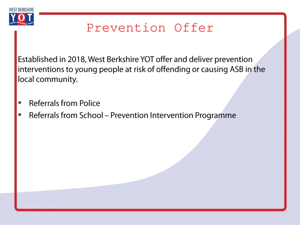 prevention offer
