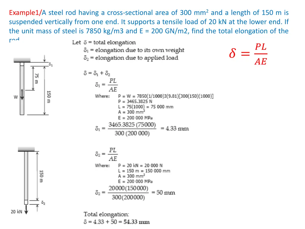 example1 a steel rod having a cross sectional
